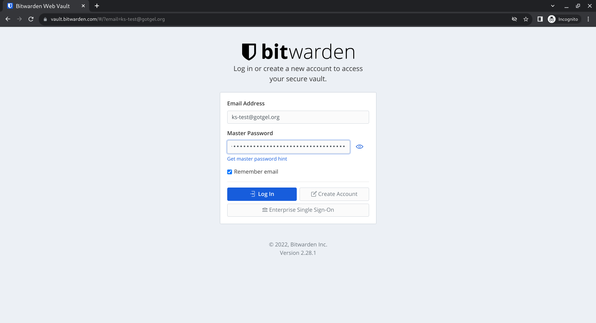 login page